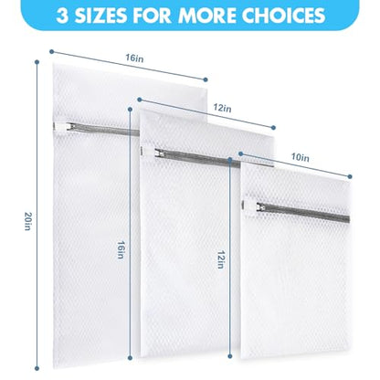 Mesh Laundry Bags for Delicates(Honeycomb), 3 Pcs Laundry Bags Mesh Wash Bags in 3 Sizes(1 Large, 1 Medium, 1 Small), Lingerie Bags for Washing Delicates, Garment Bag for Washing Machine - style: Honeycomb