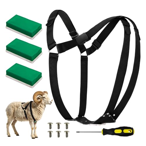 Ram Breeding Marking Harness for Sheep & Goat, 3 Pack Mating Crayon Block - color: Green