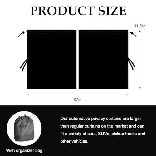 Car Privacy Curtain, Vehicle Privacy Blackout Curtain Sun Shade Cover, Auto Sunshade Screen Cover Blocks Light for Sleeping Camping Fit Sedan SUV Truck, Car Accessories - color: 1pcs