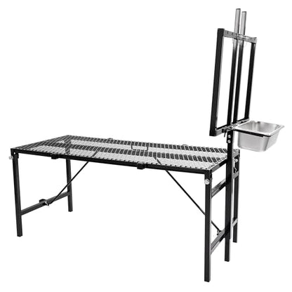HECASA Sheep Milking Stand Livestock Feeder Rack Adjustable Headpiece - color: Black
