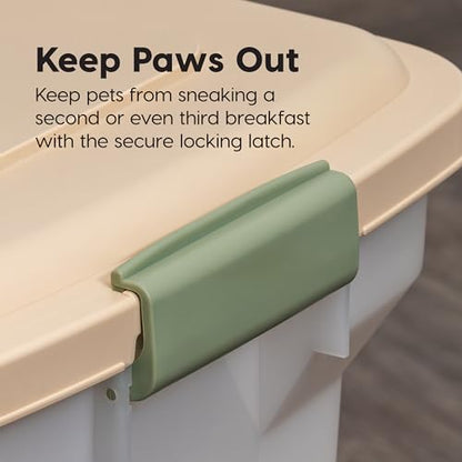 IRIS USA Dog Food Storage Container, Up to 40 lbs, Almond, Made in USA - color: Almond, size: 40 lbs