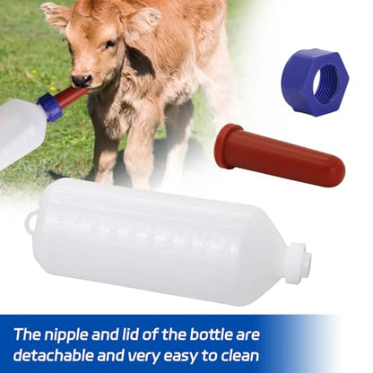 2 Pack Calf Nursing Bottle 1000ml, Livestock Feeding Bottle for Orphaned - size: 1000ml