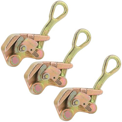 3 Pack 1T Cable Grip, 2204 lbs Wire Gripper, Wire Rope Tightener, Cable Pulling Tool, Carbon Steel Wire Stretcher with Swing Latch, Steel Cable Puller Tool for Wire Rope, Electricity, Industry - size: 3 Pack 1T Cable Grip