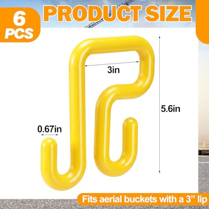 Wenqik 6 Pcs Lineman Bucket Hooks 3'' Truck Blanket Hooks, Yellow - color: Yellow