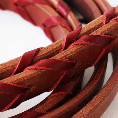 CHALLENGER 8' Horse Western Leather Latigo Laced Barrel Contest Reins 66RT10 - color: Tan Latigo