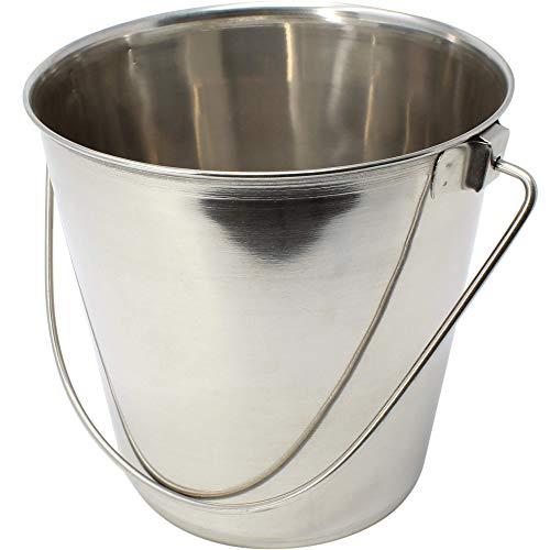 800101 4 Quart Stainless Steel Pail Bonka Bird Toys Durable Shiny Pets Food Water Liquid Treat Feed - size: (4) Quart