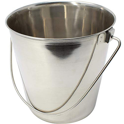 800101 4 Quart Stainless Steel Pail Bonka Bird Toys Durable Shiny Pets Food Water Liquid Treat Feed - size: (4) Quart