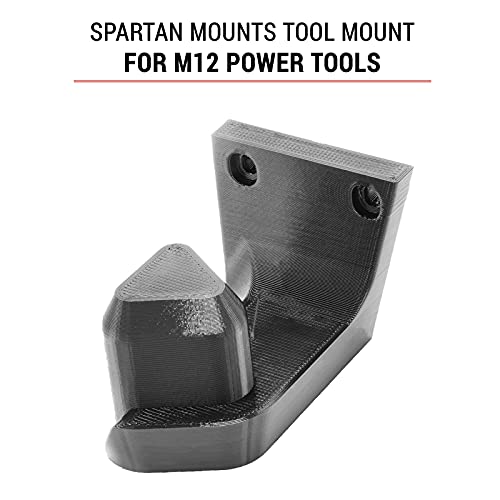 Spartan Mounts Wall Hook for Milwaukee M12 Tools Left - 12 Volt Power Tool Holder, High Strength Low Profile Bracket, Convenient Easy Access Garage Organization - style: Left