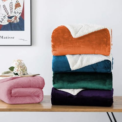 IR Imperial Rooms 2 Pack Queen Sherpa Blankets 90x90 Hotels Baby Pink - color: Baby Pink, size: Full/Queen (Pack of 2)
