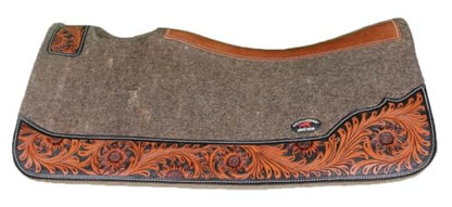 Horse 32"x30" Western Contoured Wool Felt Therapeutic Saddle Pad 39253 - color: Grey