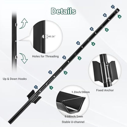 Fence Posts 4 FT Black, 16 Pack Heavy Duty U Posts - color: Black, size: 4FT-16Pack