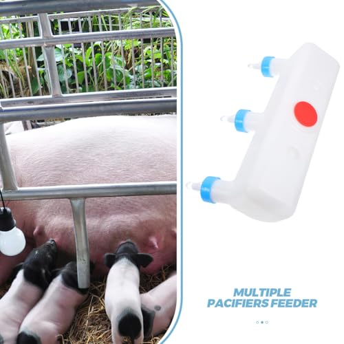 Yardwe 3L Lamb Milk Feeder, Plastic Bottle with 3 Nipples for Baby Goats Piglets and Lambs, Livestock Feeding Supplies for Farm Ranch