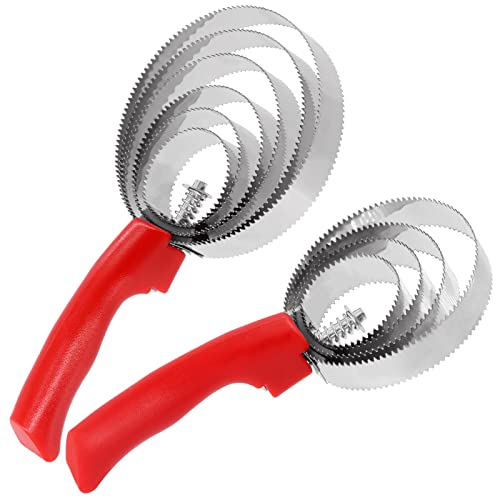 2pcs Reversible Stainless Steel Curry Comb Horse Brush 4 Rings and 6 Rings with Soft Touch Grip Metal Curry Brush for Cow Sheep Dog Goat Horse