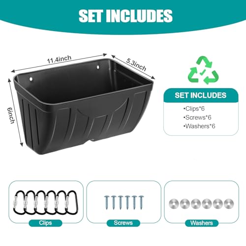 Chicken Feeder Waterer,Hanging Goat Feeders,5 Quart*3 Pack,Feeder Trough for Sheep Duck Poultry Dog, Fence Feeder Trough Livestock Feeding Container, Chicken Coop Accessories,Black - color: 3 Pack Black