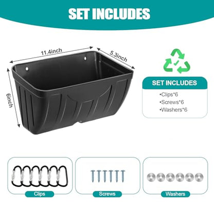 Chicken Feeder Waterer,Hanging Goat Feeders,5 Quart*3 Pack,Feeder Trough for Sheep Duck Poultry Dog, Fence Feeder Trough Livestock Feeding Container, Chicken Coop Accessories,Black - color: 3 Pack Black