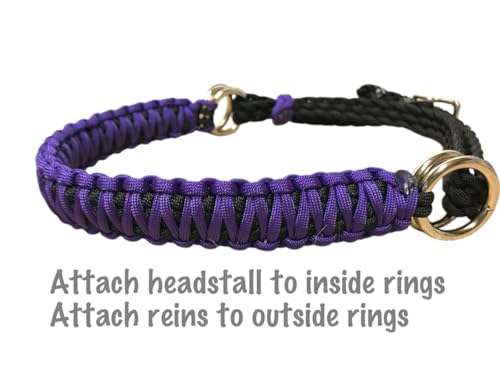 purple side pull hackamore bitless bridle attachment horse tack