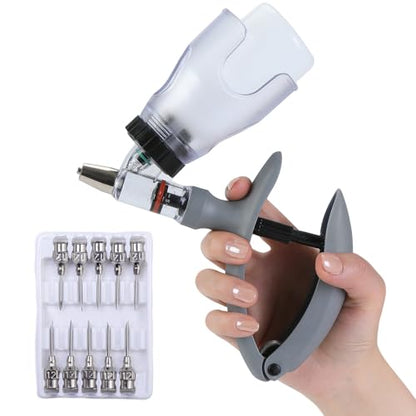 5ml Continuous Self-Refilling Livestock Syringe, 10 Needles Included - color: Grey