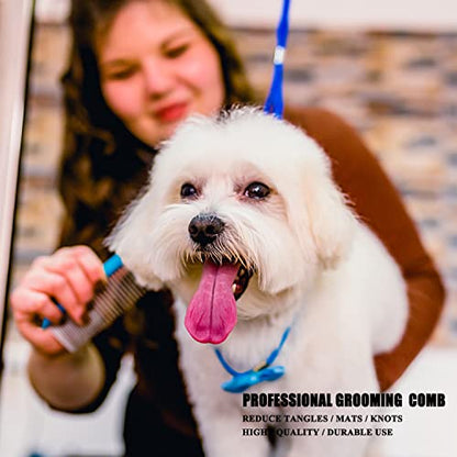 Metal Dog Grooming Combs Shedding Tangles,Knots,Mats.(7.5inches) - color: royalblue, size: Medium