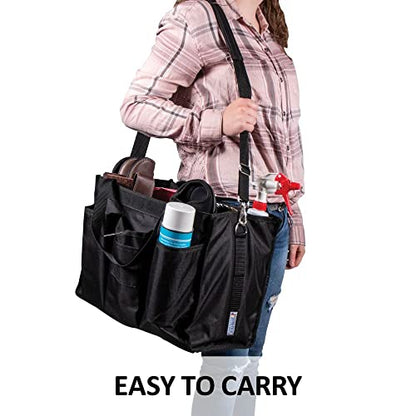 Dura-Tech Smartchoice Grooming Tote | Color Navy | Ultimate Stable Organizer | Dirt-Control Feature | Easy Carry Design | Sturdy 600D Poly Material - color: Navy