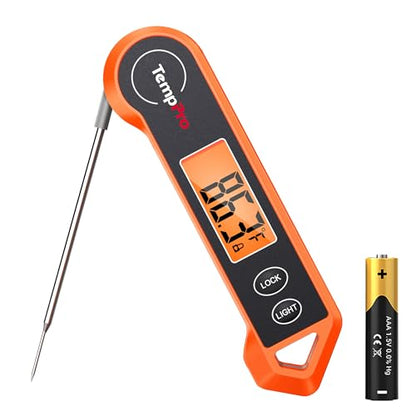 TempPro TempSwift 1 Sec Instant Read Meat Thermometer Digital - color: Bright-orange