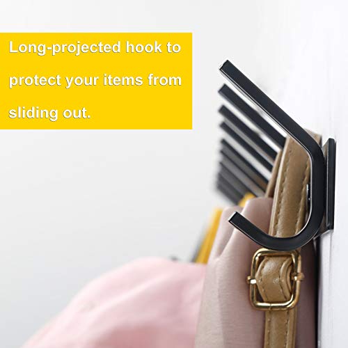 WEBI Coat Rack Wall Mounted,24 Inch 8 Hooks for Hanging Coats,Hook Rack Hook Rail Coat Hanger Wall Mount for Backpack,Clothes,Jacket,Black,2 Packs - size: 8 Hooks(2 Pcs)