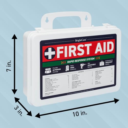 First Aid Kit for Business, Medium, 200 Piece - Wall Mountable & Portable | Hard Case, OSHA Compliant, For Office, Restaurants, Work Vehicles, Retail & Service Spaces - size: Medium