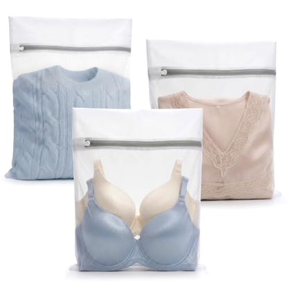 Muchfun 3Pcs Durable Fine Mesh Laundry Bags for Delicates 16 x 20 Inches - size: 3 Large