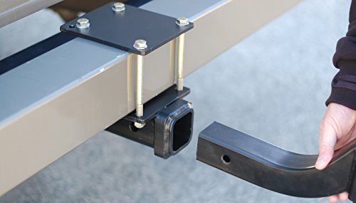 Camco Eaz-Lift Camper/RV Bumper Hitch - Ideal for Bikes, Cargo Racks & More - Clamps onto 4” Square RV Bumpers - No Drilling Required for Install - Crafted of Heavy Duty Powder-Coated Steel (48473)