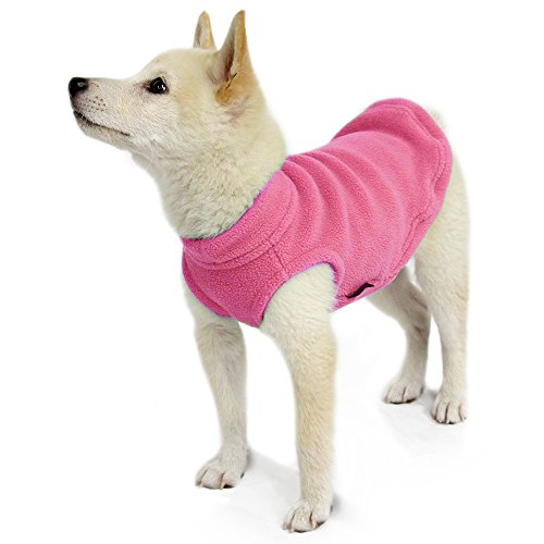 Gooby Stretch Fleece Vest Dog Sweater, Pink, X-Small - color: Pink, size: X-Small Length (7")