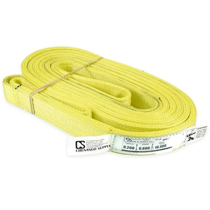 2" x 20' Nylon Lifting Web Sling – USA Made, 8,200 lb Vertical, 6,600 lb Choker, 16,400 lb Basket – 3 Ply Heavy Duty 900 Webbing, Type 3 Flat Eye & Eye Rigging Sling (2" x20') - size: 2"x20'