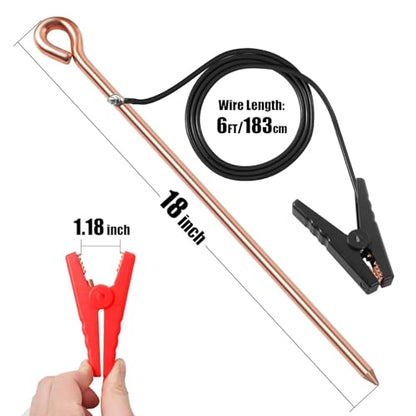 Electric Fence Wire Connect The Energizer and Electric Fence Charger Solar Fence Charger Solar Powered Electric Fence, Solar Electric Fence (6FT(Wire+Grounding Rod)) - style: 6FT(Wire+Grounding Rod)