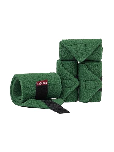 LeMieux Toy Pony Bandages for Toy Pony - Fleece - Simple Fastening - Suitable for Ages 3 Years + - Hunter Green - color: Hunter Green