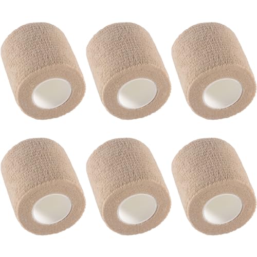 IndigoCase 6 Pack Self Adhesive Bandage Wrap 2 Inch x 5 yd Elastic Tape - color: Skin, size: 2 Inch - 6 Pack
