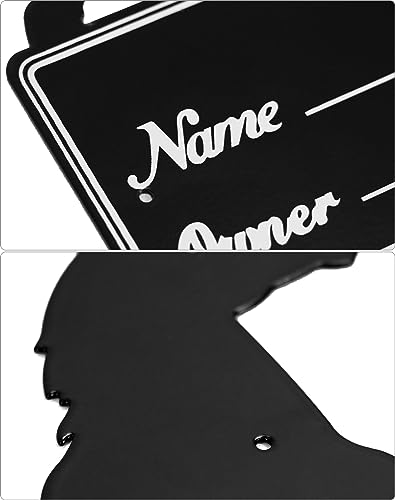 QWORK Horse Stall Name Plate, 2 Pack Heavy Duty Steel Horse Stall Plague, Horse Stall Personalized Signs, All Weather UV Protected, Black