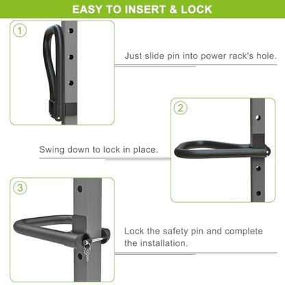 SELEWARE Dip Bar Attachment for Power Rack, 2 x 2 Tube, Multi Grip Handle - color: Solid Dip Bar Attachment for 1" Hole of 2x2 inch Rack