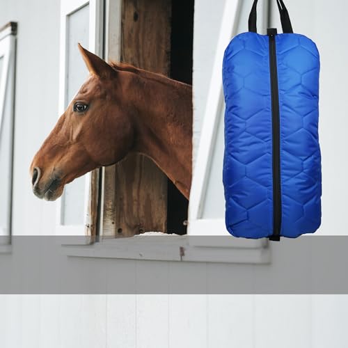Bridle Bag for Horses, Durable Nylon Bridle Halter Bag with 3 Layers Padded Horse Tack Carry Bag-Large Capacity Protect Tack - color: Deep Blue