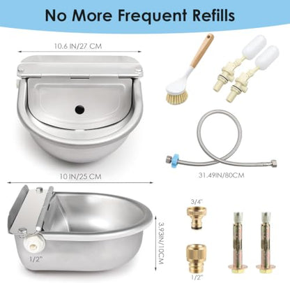 Automatic Chicken Waterer, Stainless Steel Poultry Water Dispenser
