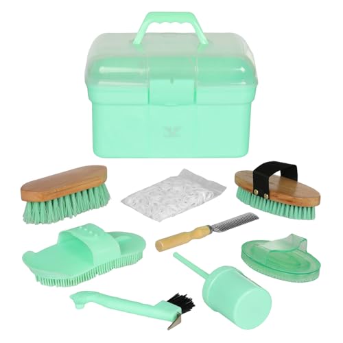 TuffRider Ultimate Groom Box Kit 8 Pieces-Green - color: Green