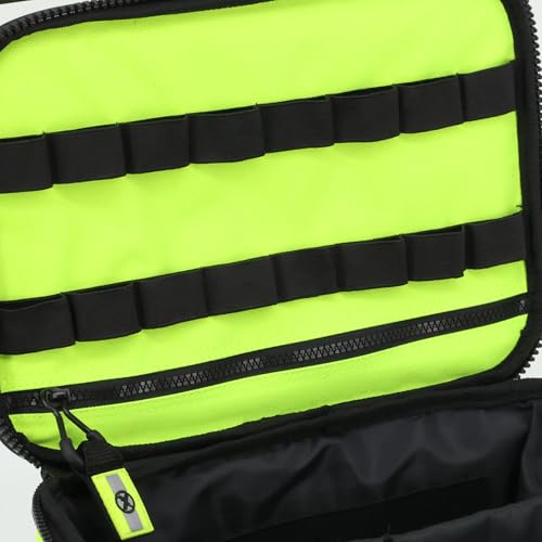 Lightning X Medium First Responder EMT Bag | LXMB25 | w/Reflective, Shoulder Strap & Zippered Compartments for First Aid + Trauma Supplies - Fluorescent Yellow - color: Fluorescent Yellow