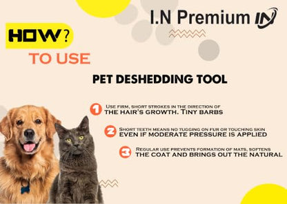 Cat Brush for Shedding & Cat grooming tool for Indoor Pet Grooming Tool Cats Deshedder undercoat brush Works for Short & Long Haired Pets Hair removal comb 2.5 inch - size: 2.5 Inch