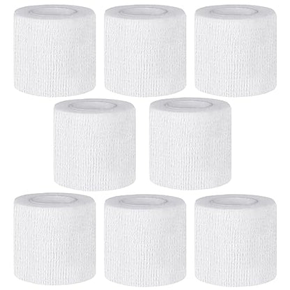 Self Adhesive Bandage Wrap,White First Aid Tape Cohesive Bandage 8 Pack | CIYAGPOOU 2" Elastic Breathable Athletic Tape Vet Wrap Bulk for Sports , Wrist Sprains Protection, Tattoo Grip, Animal - color: White Self Adhesive Bandage Wrap