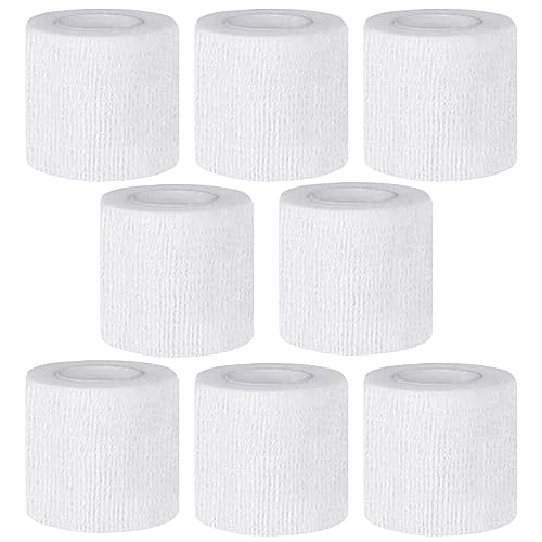 Self Adhesive Bandage Wrap,White First Aid Tape Cohesive Bandage 8 Pack - color: White Self Adhesive Bandage Wrap