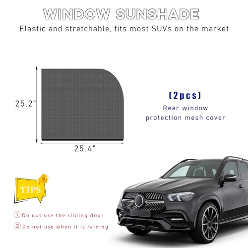 2PCS Car Window Shades, Heat & UV Block Mesh Cover, SUV Back - size: SUV Back
