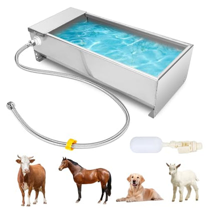 Automatic Livestock Waterer 7.5L Stainless Steel Float Valve Water Bowl
