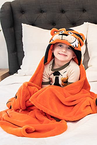 Lazy One Wearable Hooded Blanket for Kids, Animal Hooded Blanket (Tiger) - color: Tiger Blanket Hooded Blanket