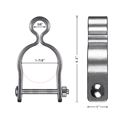 Insaga 304 Stainless Steel Gate Hinges 2Pcs for 1-7/8" Chain Link Fence Post, Heavy Duty Female Hinges with 5/8" Pin, Nut/Bolt Included - Fit Barn, Farm, Cattle Gates - color: Female-1-7/8''-2pcs