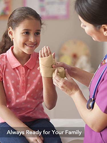 RISEN Cohesive Bandage 2” x 5 Yards, 6 Rolls, Self Adherent Wrap Medical Tape, Adhesive Flexible Breathable First Aid Gauze Ideal for Stretch Athletic (Pack of 2) - color: Tan, size: 6 Count (Pack of 2)