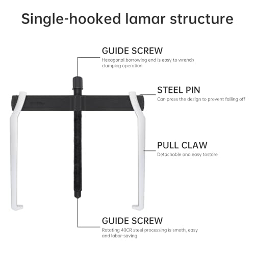 ChgImposs 20 Inch 2-Jaw Gear Puller, Heavy Duty CR-V Adjustable Reversible Bearing Puller Tool for External & Internal Removal of Pulleys, Flywheels, Bearings, Gears, Brake Drums - size: 20 INCH