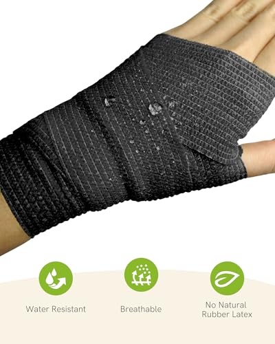 FriCARE Self Adhesive Bandage Wrap, Medical Tape in First Aid Kit | Elastic Cohesive Bandages for Sports/Vet/Wrist Ankle Wounds, 2 Inches X 5 Yards, Latex-free 6 Rolls, Royal Garnet - color: Royal Garnet