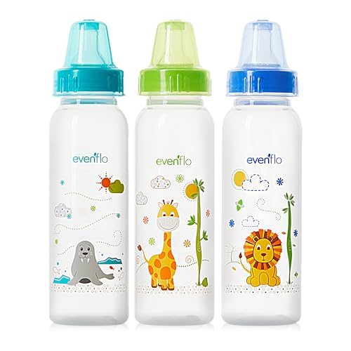 Classic Prints Polypropylene Bottles for Baby, Infant and Newborn - Blue/Green/Teal, 8 Ounce (Pack of 36) - size: 1 Count (Pack of 36)